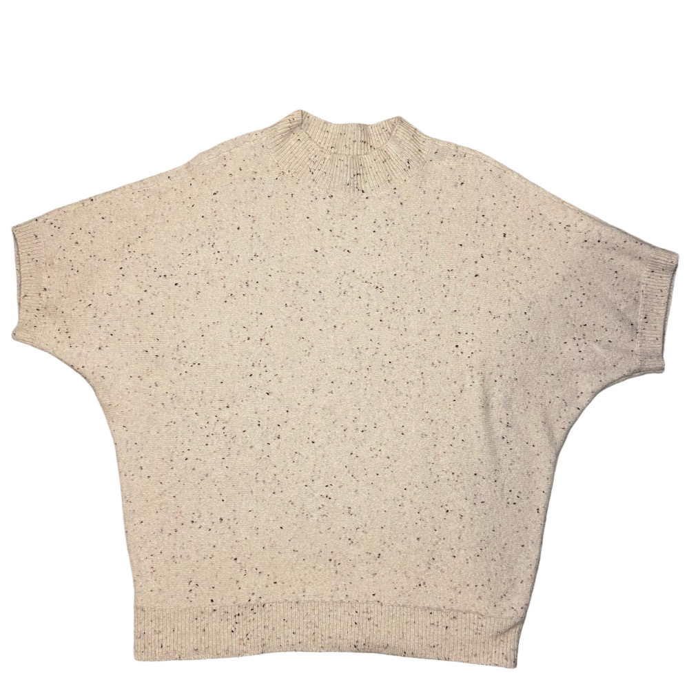 LOFT Cream Speckled Batwing Pullover Crewneck Sweater Small